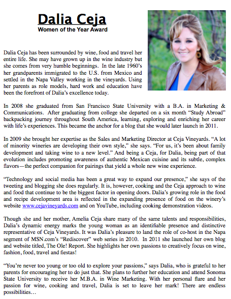 Dalia award bio