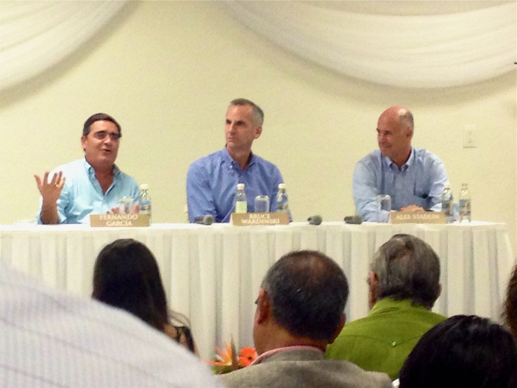 Fernando Garcia, Real Resorts and Playa Hotels & Resorts at a press conference Oct 2013 (The Royal Cancun)