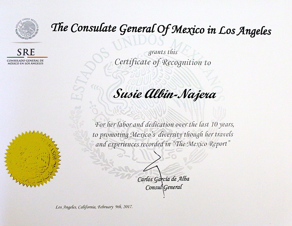Mexican Consulate LA Awards The Mexico Report with Certificate of Recognition